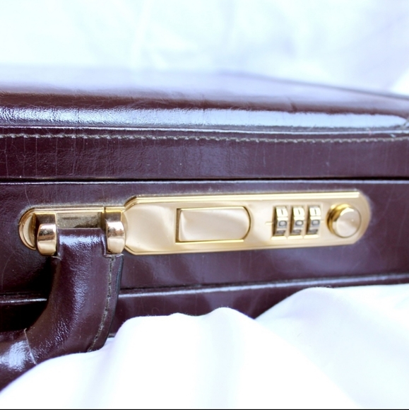 VINTAGE Genuine Leather Suitcase Buxton Brown | Excellent Condition Retro Unisex - Picture 7 of 15